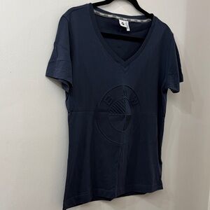 BMW Blue Short Sleeve V-Neck T-Shirt - women’s large - 100% cotton